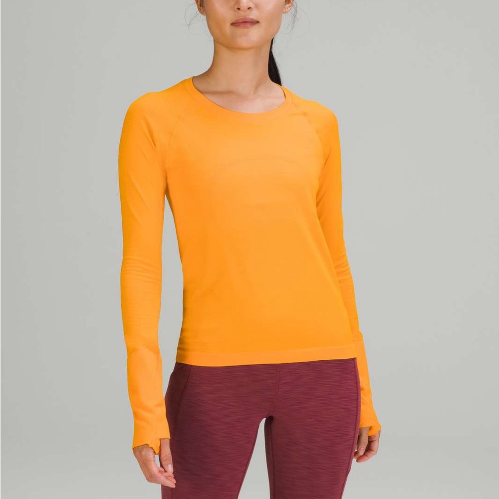 Lululemon Swiftly Tech Long Sleeve Shirt 2.0 *Race Length Clementine Size 2